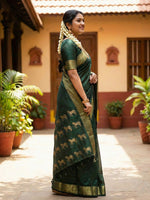 Thumbnail for Anaita D Green Silk Saree With Blouse Piece - Distacart