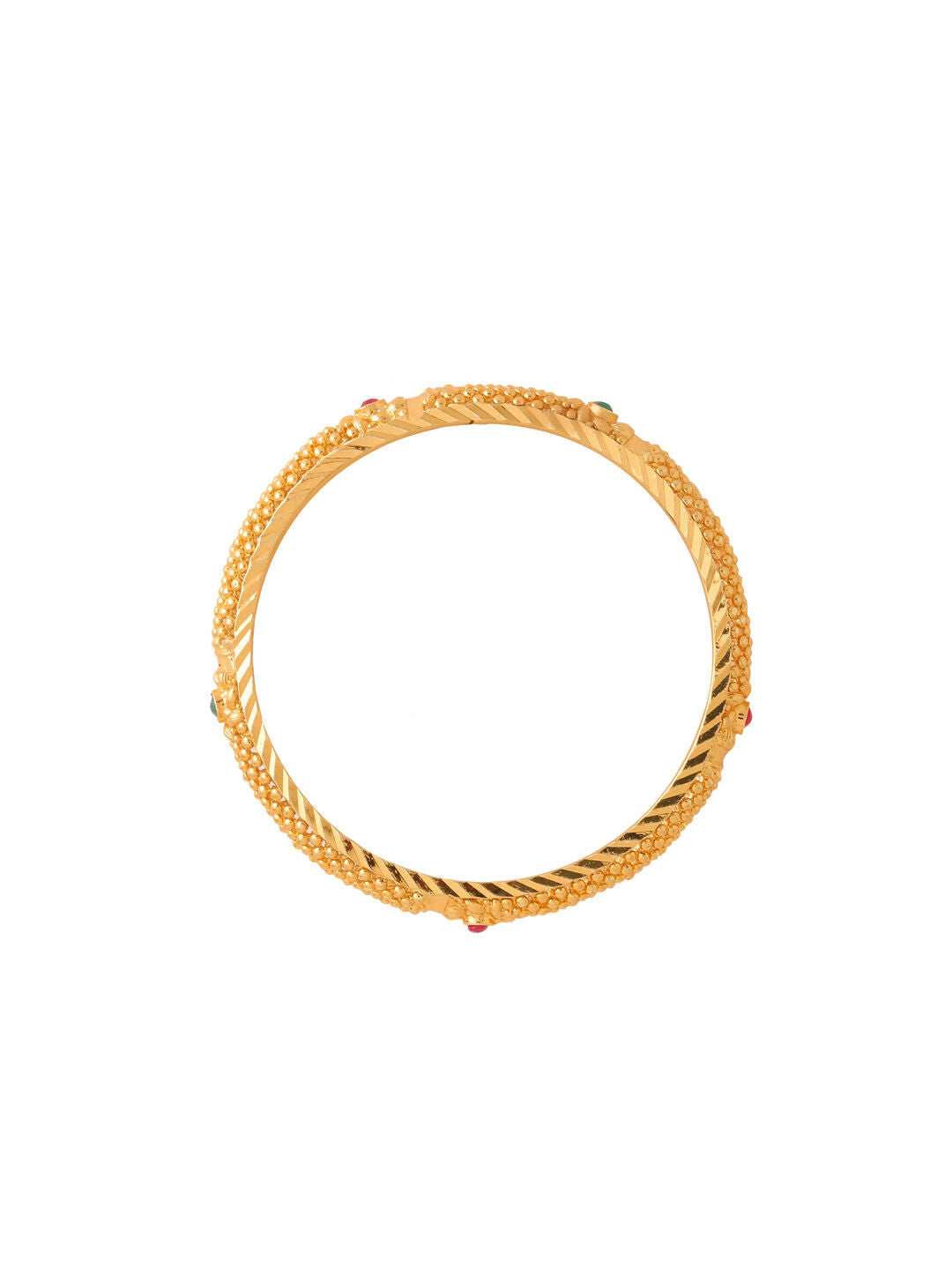 NVR Women's Set of 2 Gold-Plated Traditional Bangles - Distacart