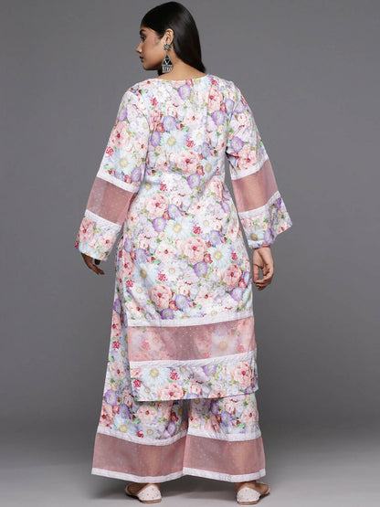 Ahalyaa Women's Traditional wear Kurta Set - Lavender - Distacart