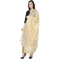 Thumbnail for A R Silk Golden Stripe Regular Dupatta Color Golden Dupatta or Chunni