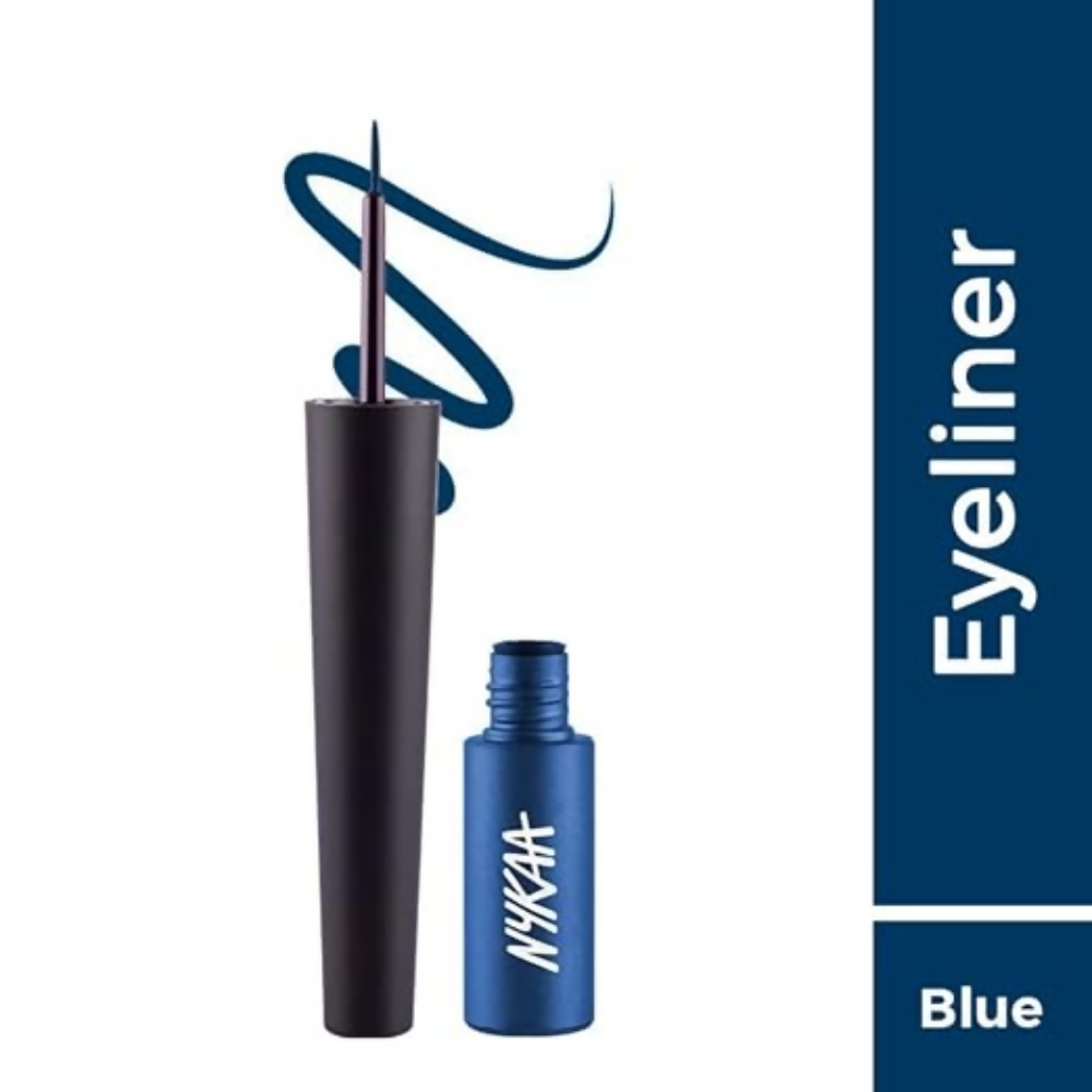 Nykaa Glamoreyes Waterproof & Smudgeproof Coloured Natural Liquid Eyeliner - Blue - Dista