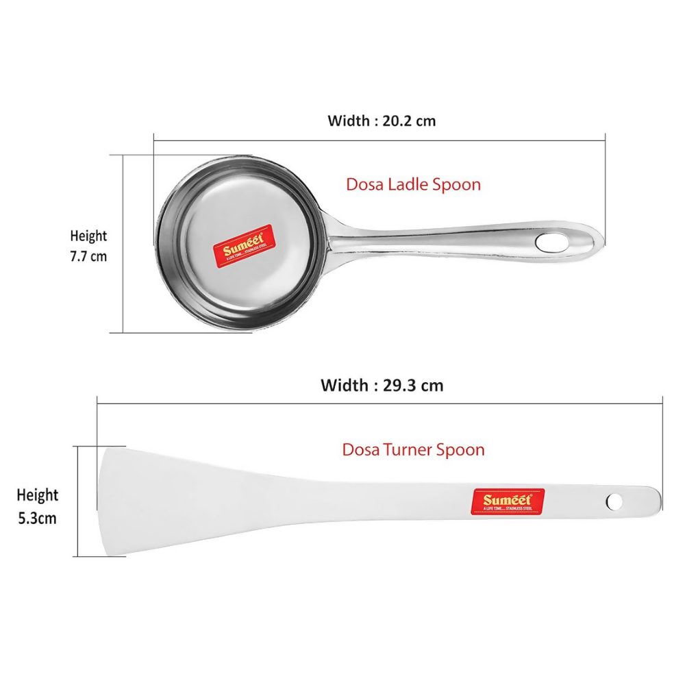 Sumeet Stainless Steel Perfect Dosa Making Spoon/Ladle Set - Dista