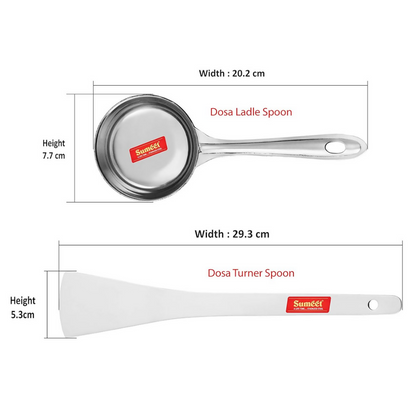 Sumeet Stainless Steel Perfect Dosa Making Spoon/Ladle Set - Dista