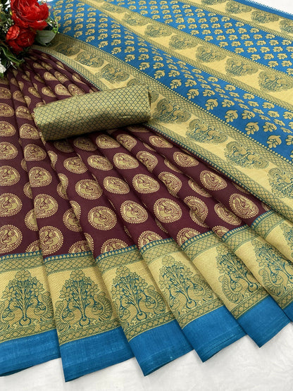 Vamika purple Printed Art Silk Saree - Distacart