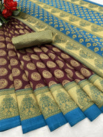Thumbnail for Vamika purple Printed Art Silk Saree - Distacart