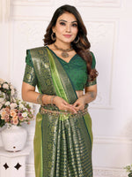 Thumbnail for Aastha Fashion Pista Tissue Silk Weaving Saree - Distacart