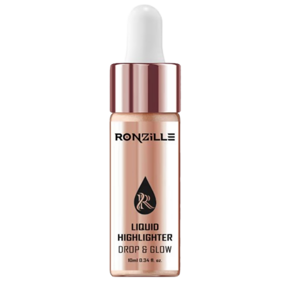 Ronzille Smooth Shine Liquid Illuminator Face Highlighter 3D Glow - Rose Gold - Dista