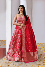 Thumbnail for Joban Fashion Fuchsia Soft Pure Handloom Banarasi Silk Lehenga