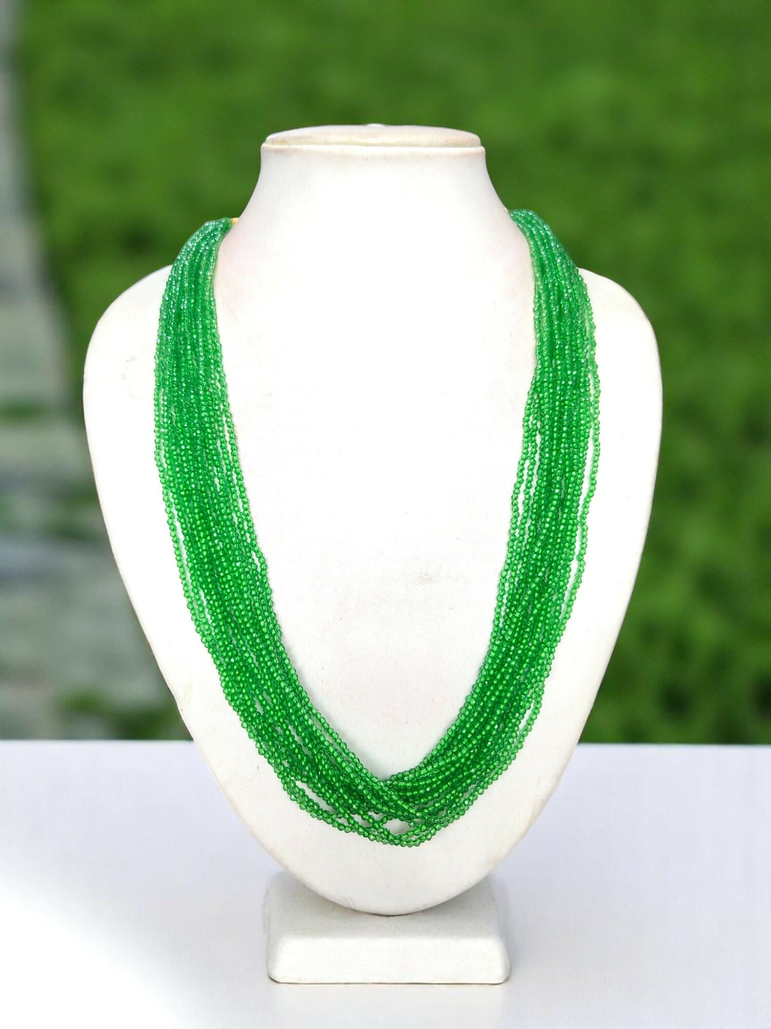 Inhanns Crystal Beads Luxe Edition – Multi-Layered Necklace - Light Green - Distacart