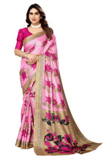 Thumbnail for Vamika baby pink Printed Art Silk Saree - Distacart