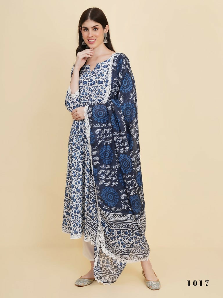 Designer Stylish Blue Rayon Stitched Suit With Dupatta - Tanisha - Distacart
