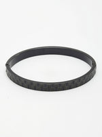 Thumbnail for NVR Men's Black Rhodium-Plated Stainless Steel Kada Bracelet - Distacart