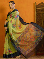 Thumbnail for NOZ2TOZ Women's Organza Light Green Printed Designer Saree With Blouse Piece - Distacart