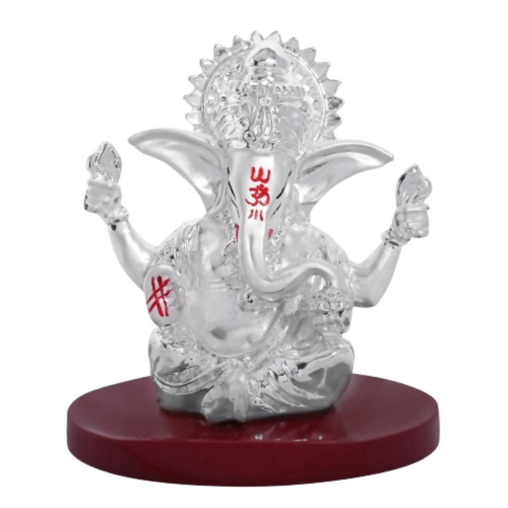 DIVINITI 999 Silver Plated 4 Hand Ganesha Idol - Dista