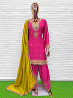 Thumbnail for Aarshi Fashions Pink Chinon Wedding Suits
