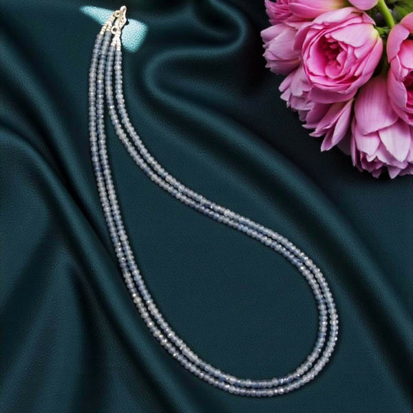 Joban Fashion Women Light Blue 2 Layer Agate Necklace,Silver Finish, Grey - Distacart