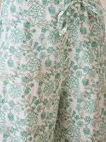 Thumbnail for Indo Era Women Floral Printed Regular Sequinned Pure Cotton Kurta with Palazzos
