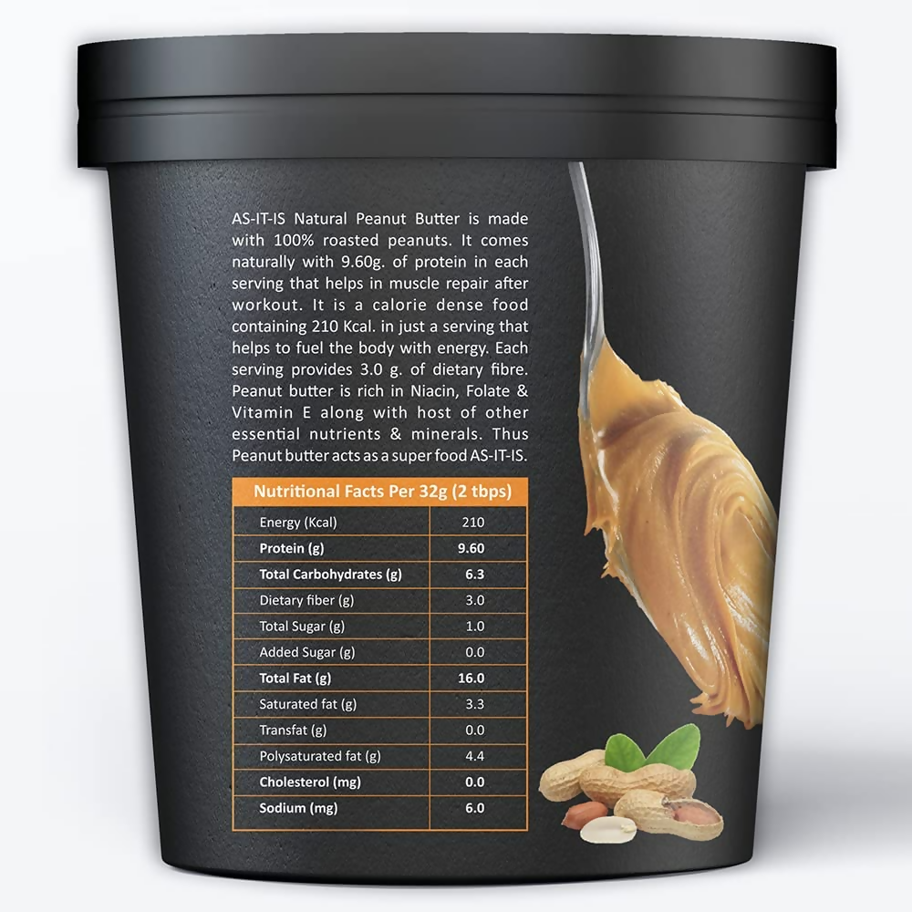 As-It-Is Nutrition Peanut Butter (Natural and Unsweetened) - Distacart
