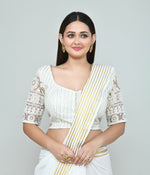 Thumbnail for Joban Fashion Women's White Embroidered Stitched Blouse