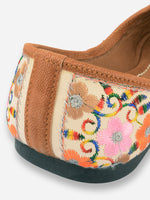 Thumbnail for Desi Colour Women Indian Ethnic Footwear-Cushioned Offwhite Multi Floral - Distacart