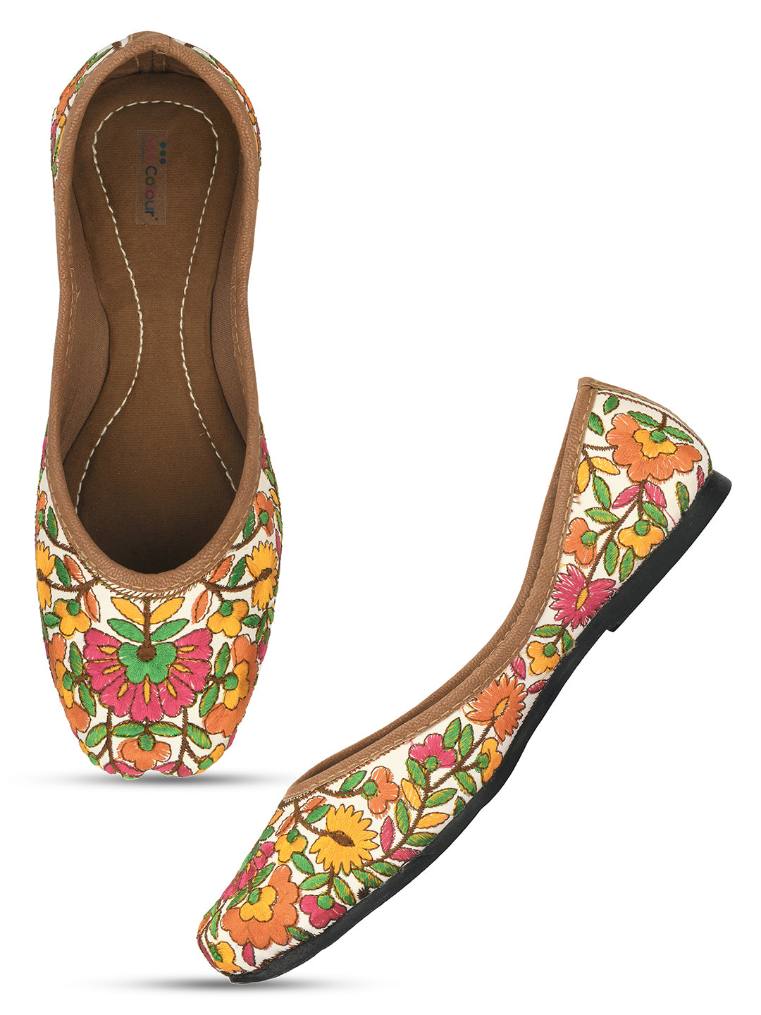 Desi Colour Women Indian Ethnic Footwear-Cushioned Multicolour - Distacart