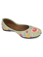Thumbnail for Desi Colour Women Indian Ethnic Footwear-Cushioned -Sea Green - Distacart