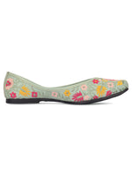 Thumbnail for Desi Colour Women Indian Ethnic Footwear-Cushioned -Sea Green - Distacart