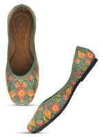 Thumbnail for Desi Colour Women Indian Ethnic Footwear-Cushioned -Green - Distacart