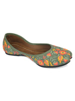 Thumbnail for Desi Colour Women Indian Ethnic Footwear-Cushioned -Green - Distacart