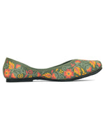 Thumbnail for Desi Colour Women Indian Ethnic Footwear-Cushioned -Green - Distacart