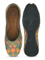 Thumbnail for Desi Colour Women Indian Ethnic Footwear-Cushioned -Green - Distacart