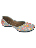 Thumbnail for Desi Colour Women Indian Ethnic Footwear-Cushioned -Grey - Distacart