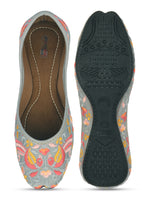 Thumbnail for Desi Colour Women Indian Ethnic Footwear-Cushioned -Grey - Distacart