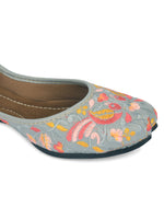 Thumbnail for Desi Colour Women Indian Ethnic Footwear-Cushioned -Grey - Distacart
