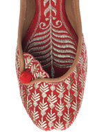 Thumbnail for Desi Colour Women Indian Ethnic Footwear-Cushioned Embroidered Ruby - Distacart