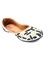 Thumbnail for Desi Colour Women Indian Ethnic Footwear-Black Leaves - Distacart