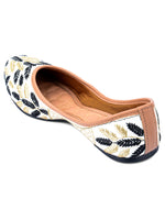 Thumbnail for Desi Colour Women Indian Ethnic Footwear-Black Leaves - Distacart