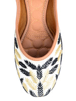 Thumbnail for Desi Colour Women Indian Ethnic Footwear-Black Leaves - Distacart