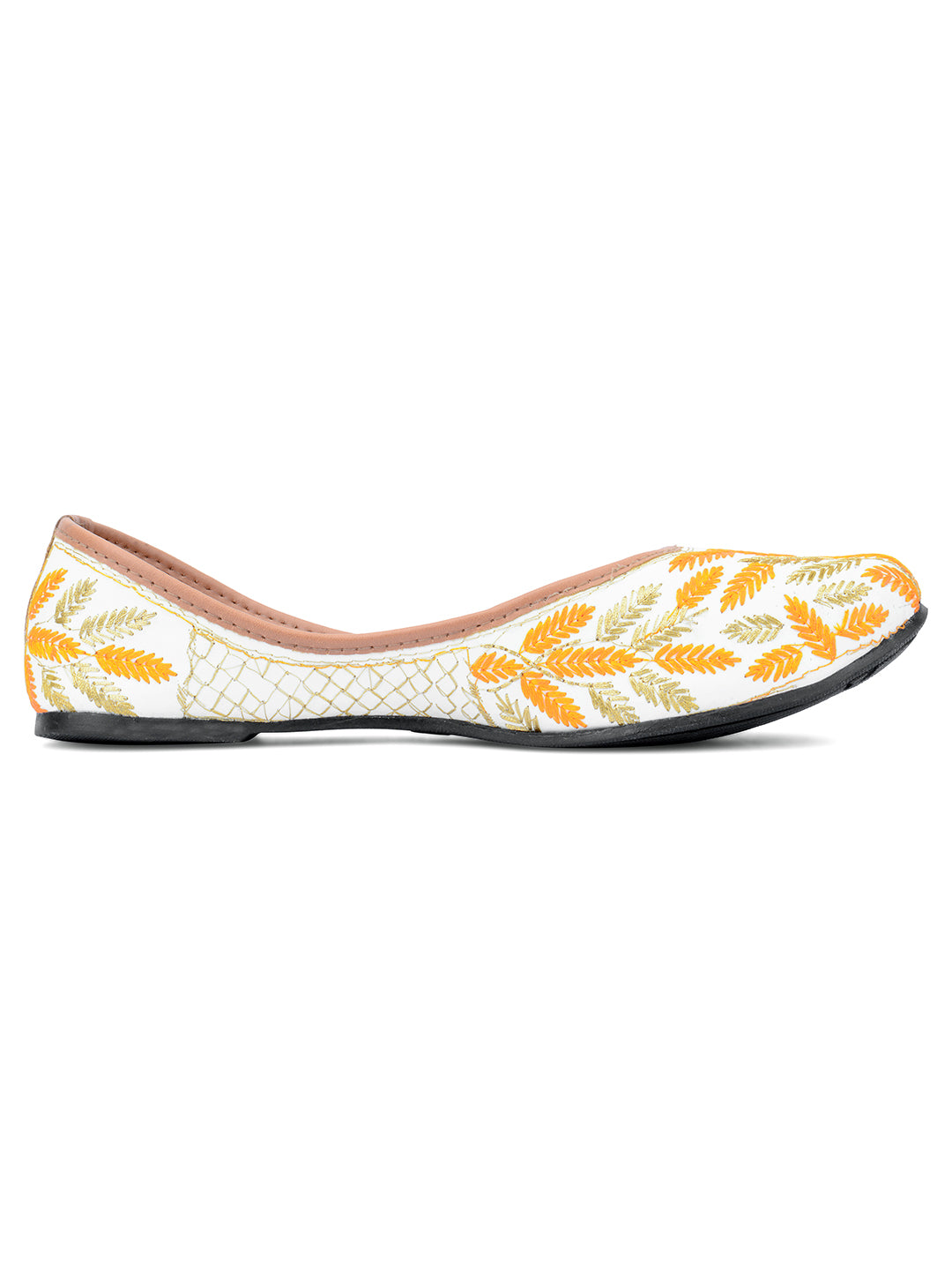 Desi Colour Women Indian Ethnic Footwear-Yellow Leaves - Distacart