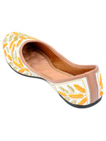 Thumbnail for Desi Colour Women Indian Ethnic Footwear-Yellow Leaves - Distacart