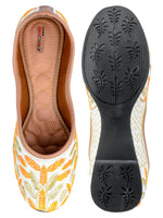 Thumbnail for Desi Colour Women Indian Ethnic Footwear-Yellow Leaves - Distacart