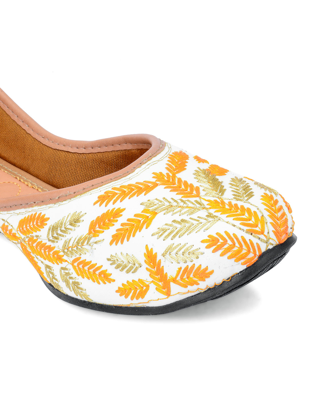 Desi Colour Women Indian Ethnic Footwear-Yellow Leaves - Distacart