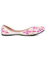 Thumbnail for Desi Colour Women Indian Ethnic Footwear-Pink Leaves - Distacart