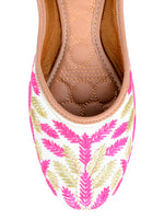 Thumbnail for Desi Colour Women Indian Ethnic Footwear-Pink Leaves - Distacart