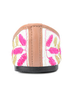 Thumbnail for Desi Colour Women Indian Ethnic Footwear-Pink Leaves - Distacart