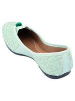Thumbnail for Desi Colour Women Indian Ethnic Footwear-Sea Green Front Flip - Distacart