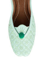 Thumbnail for Desi Colour Women Indian Ethnic Footwear-Sea Green Front Flip - Distacart