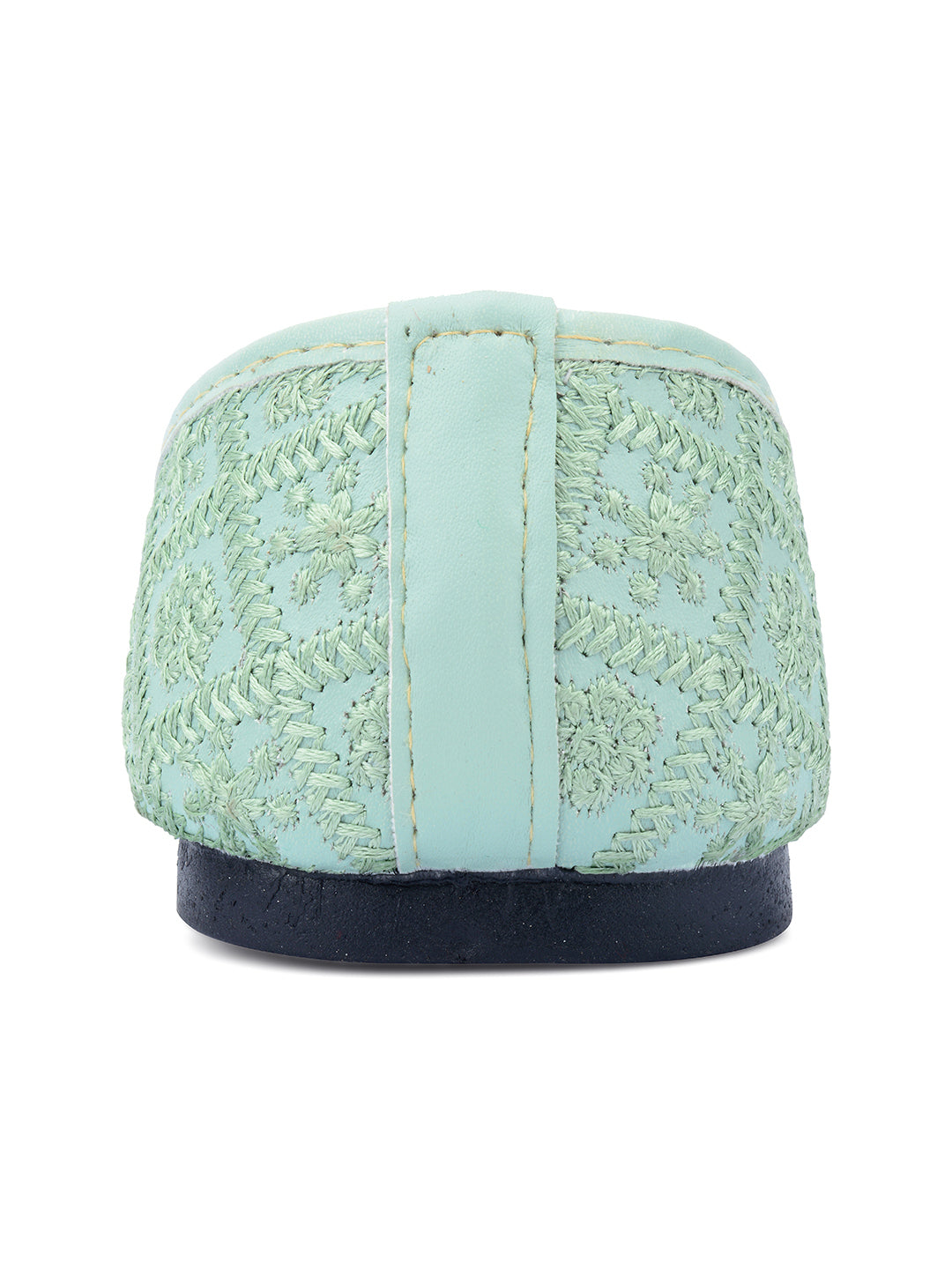 Desi Colour Women Indian Ethnic Footwear-Sea Green Front Flip - Distacart
