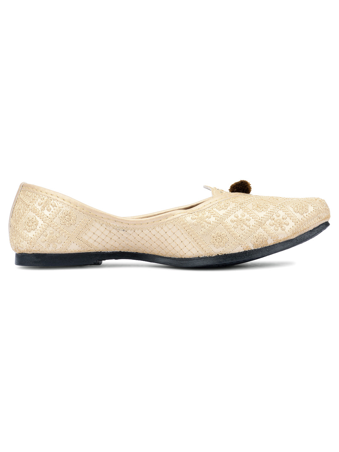 Desi Colour Women Indian Ethnic Footwear-Gold Front Flip - Distacart