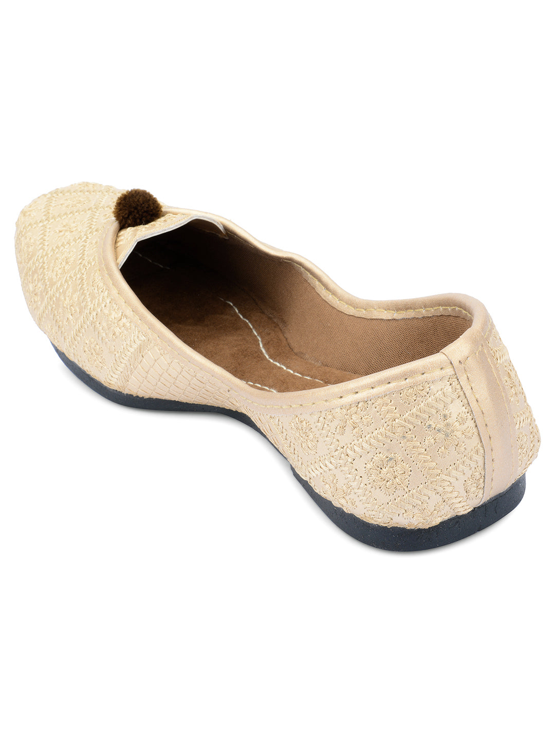 Desi Colour Women Indian Ethnic Footwear-Gold Front Flip - Distacart